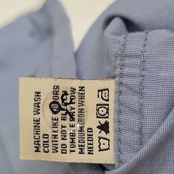 Free Planet short sleeve button up shirt blue with print NWOT durable, hi-qlty, - Picture 7 of 9